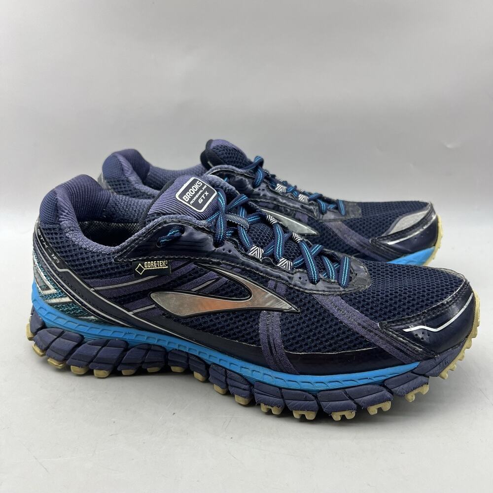 Brooks Adrenaline GTX 12 Running Shoes Men Size 9 Blue Mesh Waterproof Sneakers